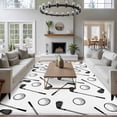 thumbnail image 4 of Golf Balls Washable Living Room Rugs 6'x9', Retro Sports Style Golf Poles Minimalist Modern Low Pile Throw Large Area Rug Non-Slip Sturdy Edge Binding Carpet for Dining Room Kitchen Office, 4 of 9