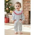 thumbnail image 6 of BemeyourBBs Girls Christmas Romper Santa Embroidery Dotted Long Sleeve Jumpsuits, 6 of 9
