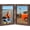 Brown, variant on 4x4 Double Picture Frame, Hinged 2 Opening MDF Photo Frames with Plexiglass, Vertical Tabletop Stand, Black