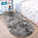 thumbnail image 1 of Alfombra Noahas ovalada con forma de arcoíris gris esponjoso, 80 x 160 cm, para dormitorio infantil, 1 of 9