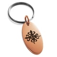 thumbnail image 1 of Stainless Steel Aztec Unity Rune Engraved Small Oval Charm Keychain Keyring, 1 of 1