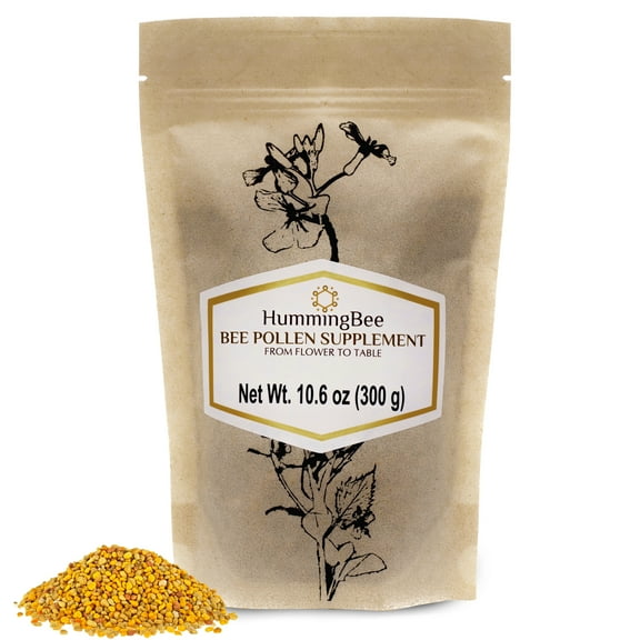 HummingBee - Bee Pollen Granules, Natural Superfood, 100% Pure and Natural Granulated Bee Pollen Supplement, Readily Digestible and Easily Absorbed - 10.6 Ounces