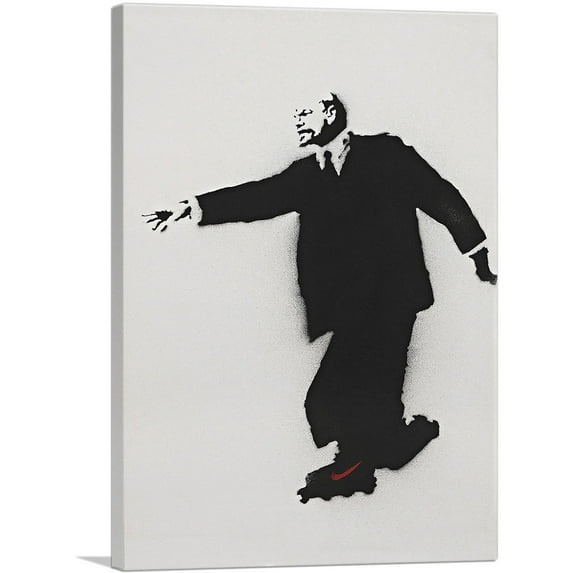 ARTCANVAS Lenin on Roller Skates Canvas Art Print by Banksy - Size: 26" x 18" (1.50" Deep)