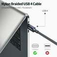 thumbnail image 6 of Fasgear USB 4 Cable 1m - Compatible for Thunderbolt 4/3-40Gbps Data Transfer 8K@60HZ 100W Fast Charging Type C Video Cable for Moniter|Display|External SSD|eGPU USB-C Docking|Laptop (3ft), 6 of 7