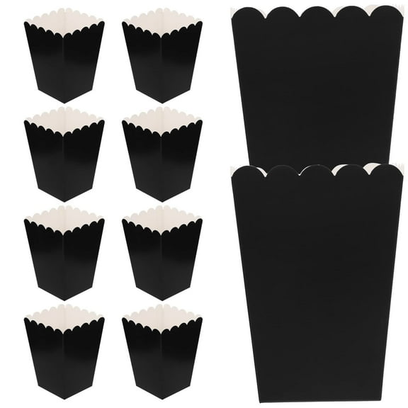 24 Pcs Mini Popcorn Boxes, Trianu Popcorn Bags Open Top Paper Popcorn Containers Popcorn Candy Boxes for Movie, Party (Black)