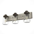 thumbnail image 2 of Hunter - Devon Park 3-light Onyx Bengal, Medium Size Vanity Light, Dimmable, Rustic Style, for Bedrooms, Dining, Living Rooms - 48021, 2 of 8