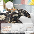 thumbnail image 2 of 3 Piece Vintage Black Floral Duvet Cover Set Twin Size,Microfiber Comforter/Quilt Cover with Corner Ties and 2 Pillowcases,Spring Seasonal Botanical Blooms All Season Soft Bedding with Zipper Closure, 2 of 8