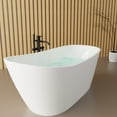 thumbnail image 6 of Free Standing Tub 59" Deep Soaking Bath Tub Contemporary Acrylic Freestanding Bathtub with Overflow and Pop-up Anti-blockage Drain A29 Stand Alone Bathtub Glossy White Soaker Tub Upgraded Stand, 6 of 9
