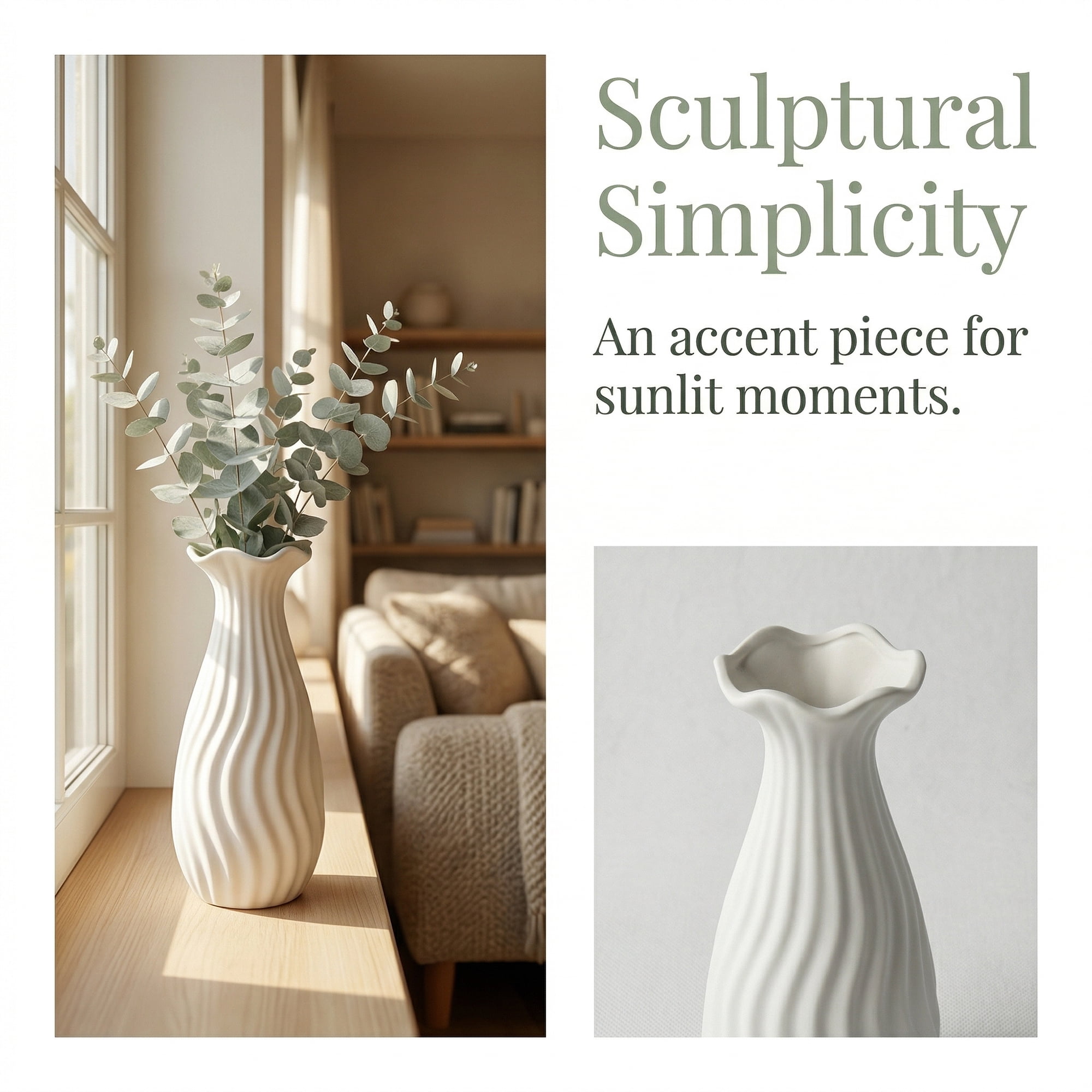 Unique Bargains Slim Ceramic Bud Decorative Vases for Desktop White 2.2"L x 2.2"W x 6.9"H