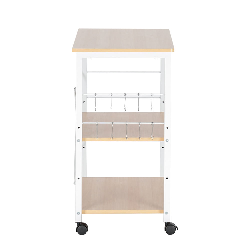 Details about   Microwave Oven Cart Bakers Rack Kitchen Storage Shelves Stand Metal With Hooks 
