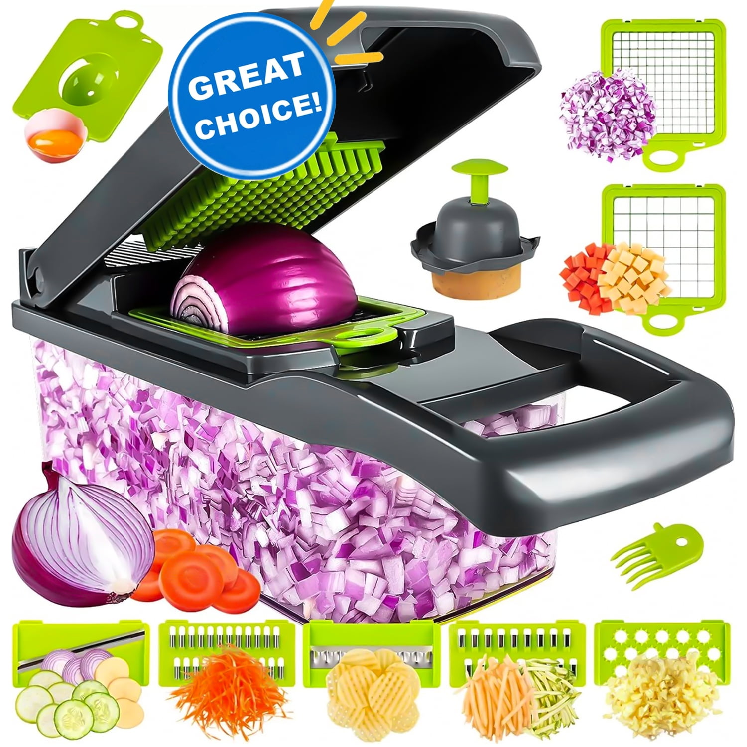 Howarmer Vegetable Chopper, Multifunctional 13in1 Food Choppers