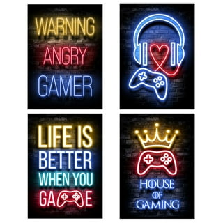  3 Pieces Neon Gaming Posters for Wall Decor, 11x14 Neon Gamers  Handle Playstation Keyboard Headset Canvas Art Posters, Game Wall Art for  Teenage Room Playroom Decor, Gamer's Gift, (Unframed Prints) 