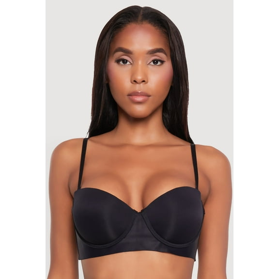 Womens Laser Cut Padded Balconette Bra | Converts to Strapless
