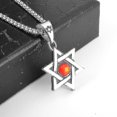 thumbnail image 1 of Colgante de estrella de Mogan David para hombre, cadena de aleación de alta calidad judía de Israel, collar de estrella de David, joyería Kb, 1 of 5
