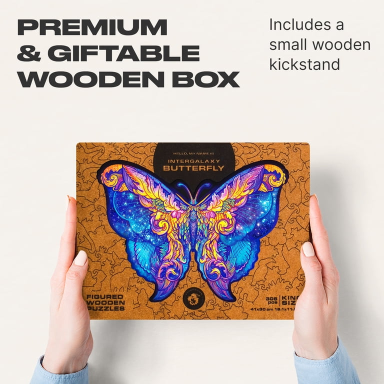 UNIDRAGON Intergalaxy Butterfly Wooden Jigsaw Puzzle KS 306 Pieces