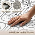 thumbnail image 6 of ODIKA 4'x6' Gray White Geometric Patterned Design Washable Area Rug Modern Abstract Motif with Hexagonal Accents for Dorm Room, Small Living Stain Resistant Low Profile, Easy Care, 6 of 7