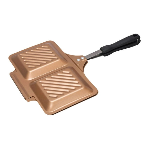 Sartén de doble cara para panqueques, plancha, utensilios de cocina para interiores, antiadherente, para hornear sándwiches Oro
