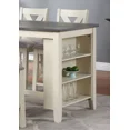 thumbnail image 6 of Transitional 5pc Kitchen Breakfast Dining Set Bone White Counter Height Dining Table and 2x High Chairs 2x Stools Shelve Storage, 6 of 9