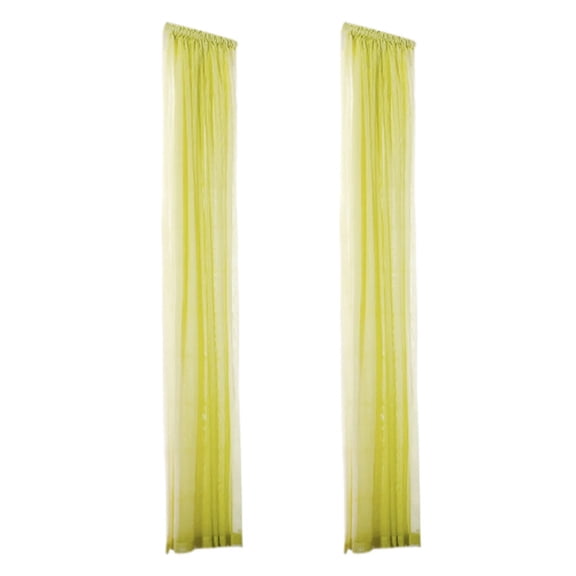 Gold Yellow Sheer Window Curtain Panels, Light Filtering Window Treatments, Long Sheer Curtains for Living Room & Bedroom, 2-Pack Lightweight Sheer Drapes, Gold Home decor &