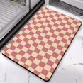 thumbnail image 2 of Luxury Checkered Bath Mat: Ultra-Absorbent & Non-Slip Bathroom Rugs. Machine Washable, Small Indoor Doormat Perfect for Shower, Sink & Tub, 20x32in, 2 of 5