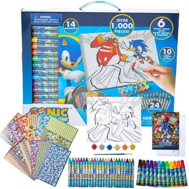 Innovative Designs Sonic The Hedgehog Creative Coloring Canvas Painting and Activity Set for Kids, 1000  pcs