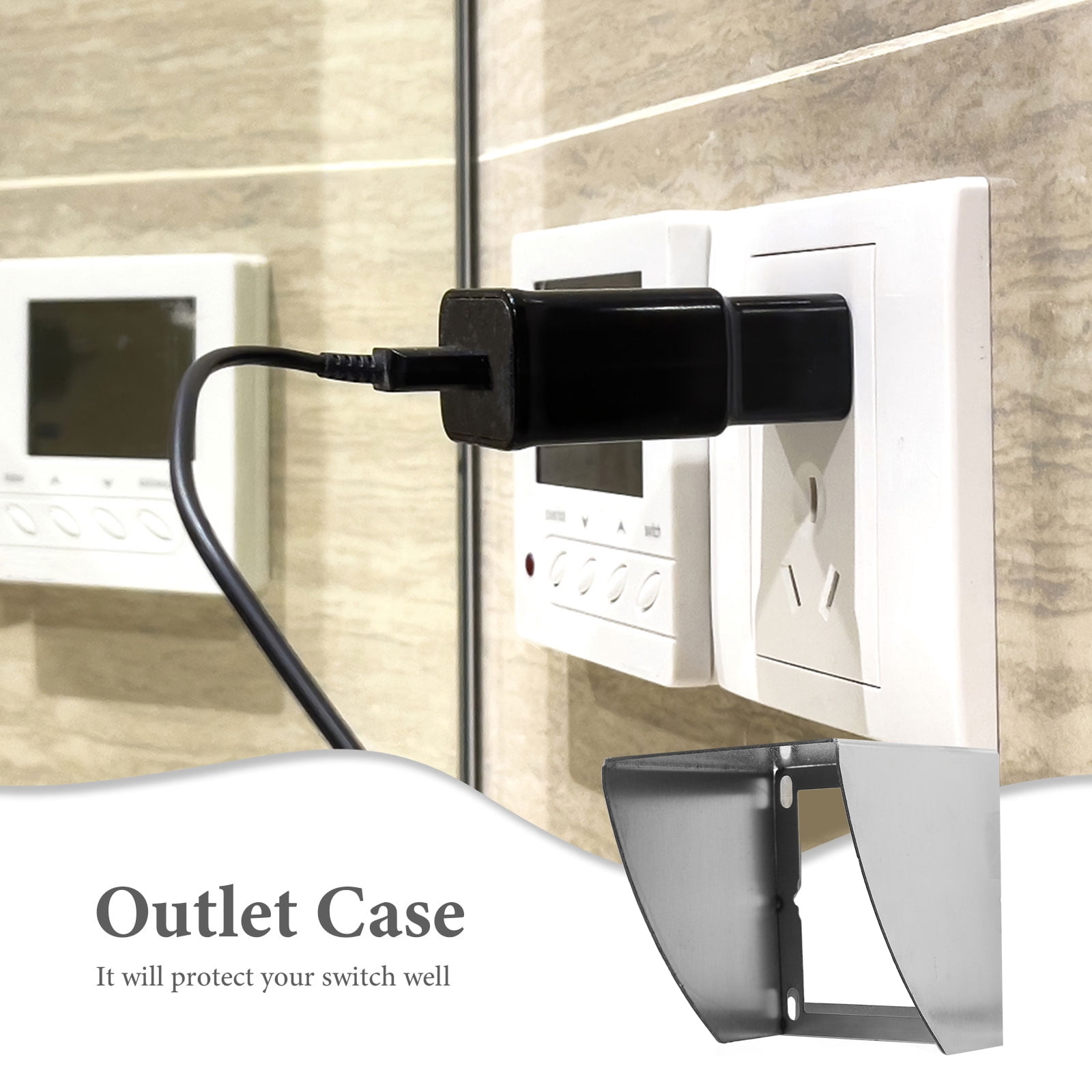 Raindrops 3pcs Stainless Steel Wall Cover Box Stainless Steel Socket Cover Outdoor Waterproof Socket Cover