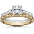 thumbnail image 1 of Vintage Scroll Solitaire Sophia Engagement Ring Setting & Matching Wedding Band, 1 of 1