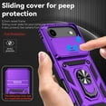 thumbnail image 6 of ELEHOLD Rugged Case for iPhone 17 Air Heavy Duty Case with Slide Camera Lens Cover 360° Rotation Ring Holder Kickstand Magnetic Shockproof Protective Case for iPhone 17 Air,Purple, 6 of 10