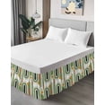 thumbnail image 4 of Mid-Century Modern Bed Skirt California King Size 18&nbsp;Inch Drop, Art Geometric Abstract Green Wrap Around Dust Ruffle Bedskirts, Wrinkle & Fade Resistant Easy Fit Bedskirt with Adjustable Elastic, 4 of 8