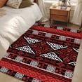 thumbnail image 4 of 3'x5' Rug for Living Room Bedroom, Red Black Boho Washable Area Rugs Non-Slip Carpet Mats, Geometric Vintage Abstract Art Indoor Low Pile Area Rug Runner for Kitchen, Mudroom, 4 of 8