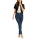 thumbnail image 2 of Inspire Chic Blazer de Trabajo para Mujeres con Cuello Chal Abierto y Corto en Negro, 2 of 6
