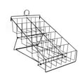 thumbnail image 4 of FixtureDisplays® 6 Tiers 12 Pockets Counter DVD Rack Steel Wire Display Rack Black Tabletop Compact Disc Jewel Case Holder Step Tier Book Display Rack for Library Classroom Office 119365, 4 of 5