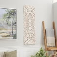 thumbnail image 3 of DecMode White Wooden Handmade Intricately Carved Floral Wall Decor with Copper Accents, 3 of 13