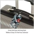 thumbnail image 3 of Square 2Pack PU Leather Abstract Leaves Cruise Luggage Tag with Privacy Cover and Name ID Tag for Travel Handbags Backpacks Luggage Tags, 3 of 6