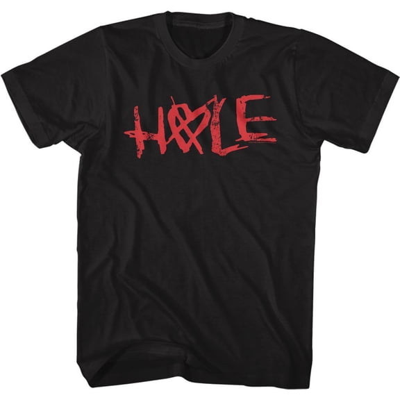 Hole Crossed Heart Logo Black Adult T-Shirt
