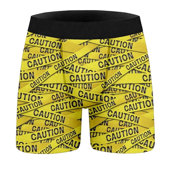 EliteGoogv Funny Graphic Men Boxer Briefs Novelty 3D Print Men’S Underwear Yellow 2XL