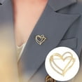 thumbnail image 2 of Grofry Double Heart Brooch Elegant Rust-proof Alloy Pin for Women Versatile Wedding Corsage Accessory, 2 of 7