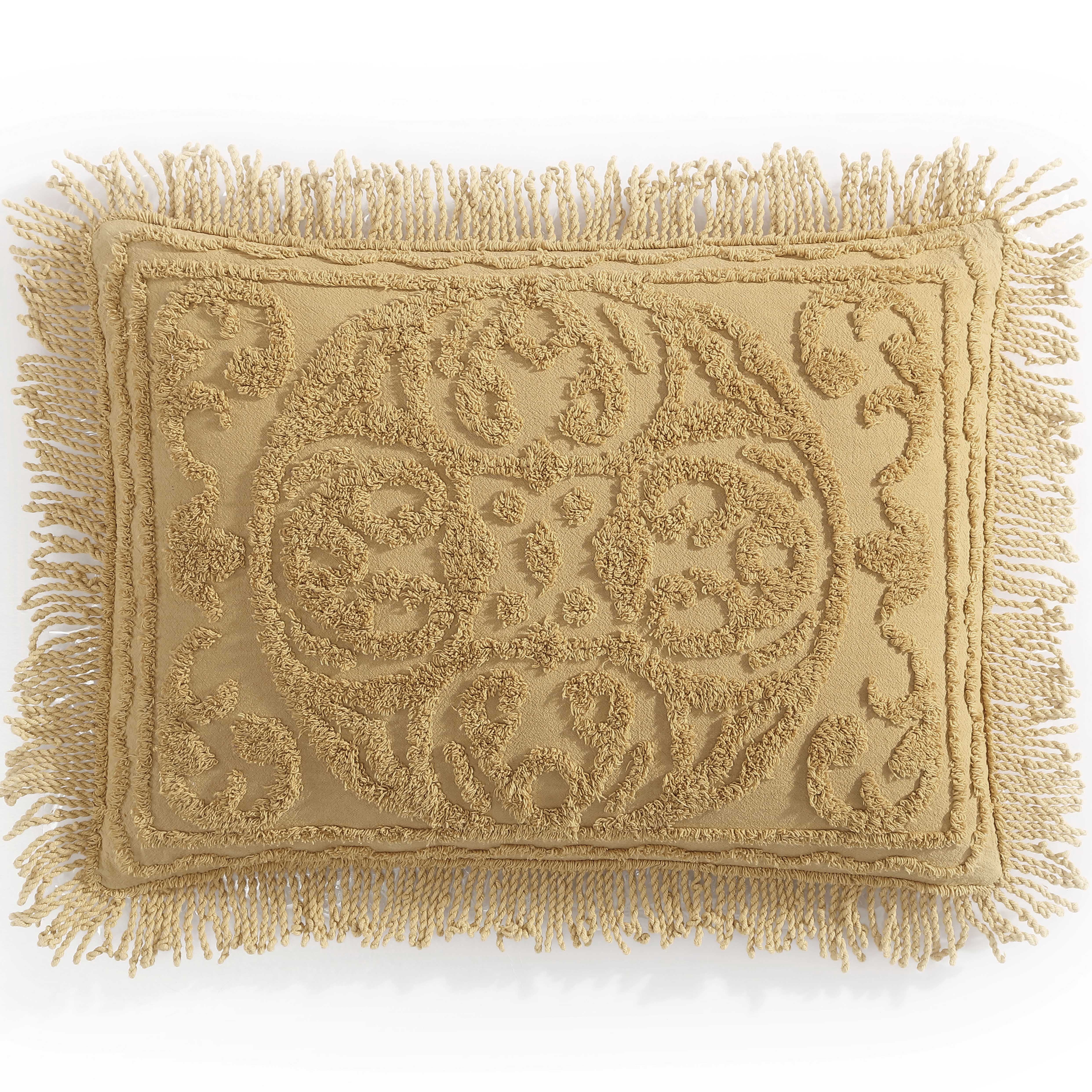 Beatrice Home Fashions Medallion Chenille King Sham Gold