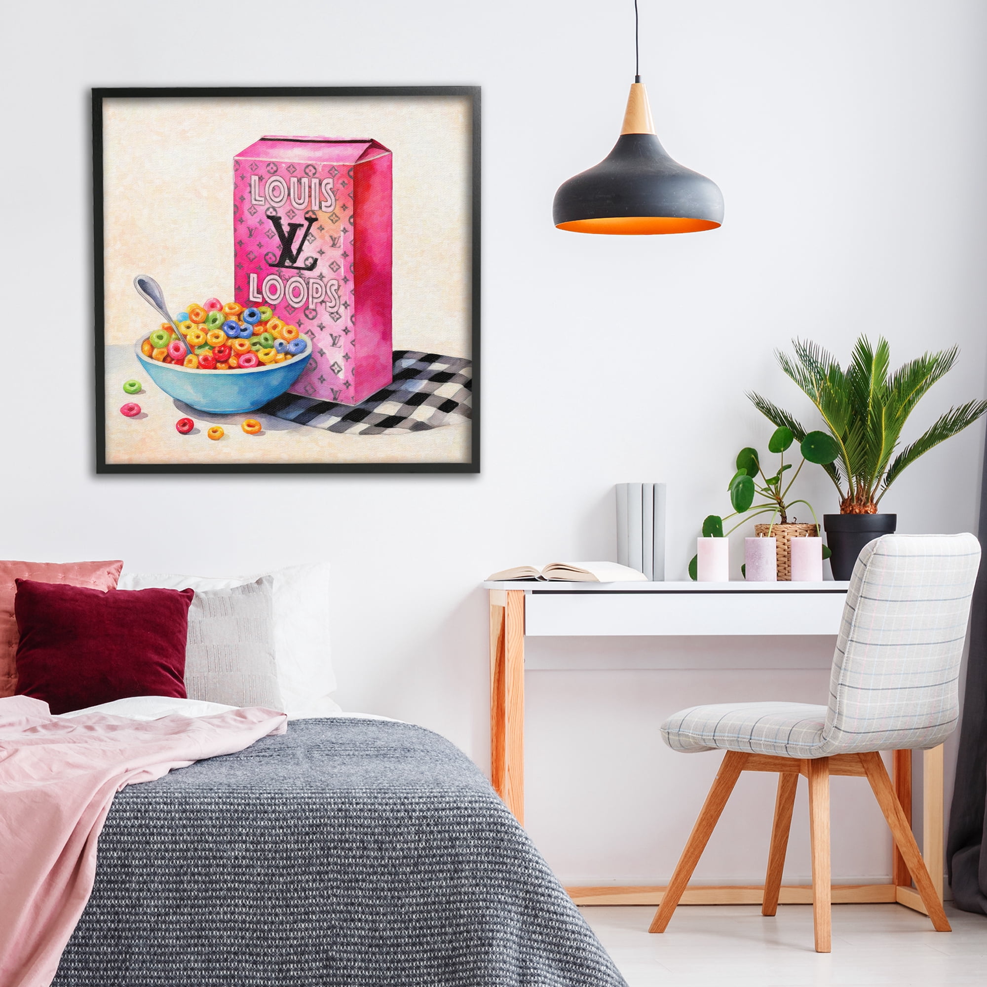 Stupell Industries Fashion Loops Cereal Black Framed Giclee Art, design by Grotto Studios