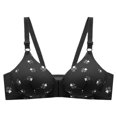 thumbnail image 1 of Gibobby Brasier Deportivo Para Mujer Sujetador grande con hebilla lateral delantera para mujer, borde sin movimiento de anillo de, ajuste de reunión sin costuras(Negro,38), 1 of 3