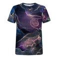 thumbnail image 5 of Qertyioot Henley Chemises pour Hommes Été Col Rond Imprimé Décontracté Manches Courtes Col Rond Haut/chemise, 5 of 5