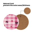 thumbnail image 4 of Multi-Shape Mdf Cork Coaster 4 Pieces Of Anti-Slip, Anti-Wear And Anti-Fouling 3.9in Easy To Clean And Stable Structure Plaid Fall Camo Pink_1 Round Shape, 4 of 7