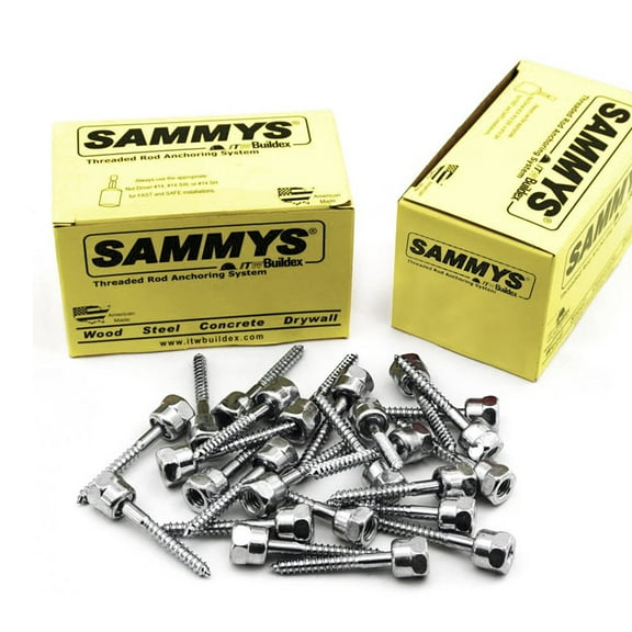 3/8 x 2 1/2 in. Sammys Rod Anchor Super Screw, 3/8 in. Threaded Rod Fitting, for Wood (Pkg.=25)