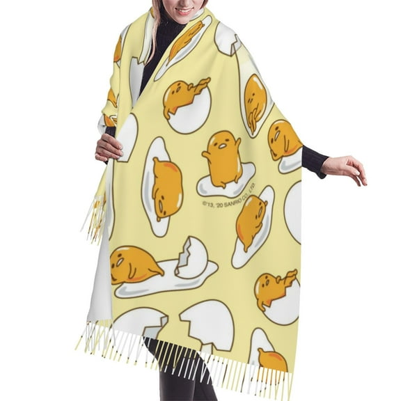 Gudetama Shawl Wrap For Womens Winter Warm Long Soft Scarf Pashmina Shawl Scarves