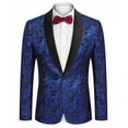 thumbnail image 5 of COOFANDY Men's Floral Tuxedo Jacket Formal Wedding Jacket Jacquard Suit Jacket Regular Fit for Prom Wedding Party, 5 of 9