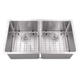 thumbnail image 2 of Undermount 32 in. 50/50 Bowl Radius Corner 16 Ga. Stainless Steel Kitchen Sink, 2 of 3