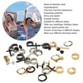thumbnail image 4 of 15 Pairs Black Cross Dangle Earrings for Men Women Stainless Steel Different Shape Fashion Earrings Set, 4 of 8