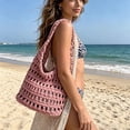 thumbnail image 5 of Hollow Crochet Woven Beach Tote Bag Multi Color Large Capacity Single Shoulder Handbag Summer Vacation Daily Casual Bag, 5 of 6