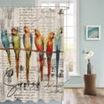 thumbnail image 3 of Fabric Shower Curtain, Retro Parrot Email Envelope Design Bathroom Curtain with 12 Hooks Waterproof No Bad Odor Machine Washable Bath Curtains for Bathroom, Spa Room, 72"x84", 3 of 6