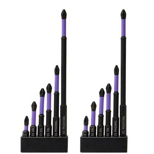 Ensemble de Tournevis Magnétiques, 12 Pcs Embouts Magnétiques, Acier Allié D1 Résistance aux Chocs et Embouts Non Dentés